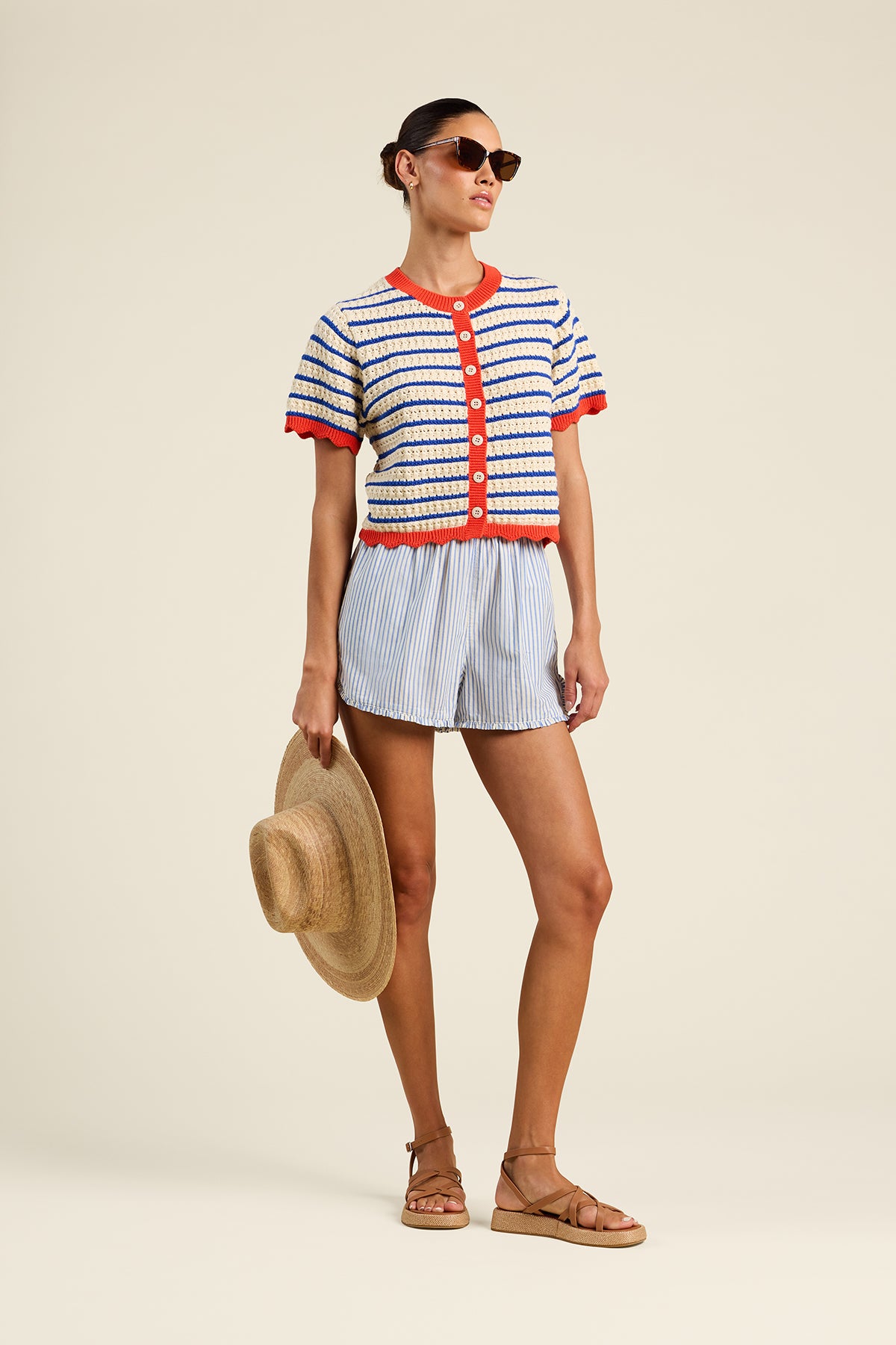 Aurora S/S Cardigan Antique White Tops Trovata