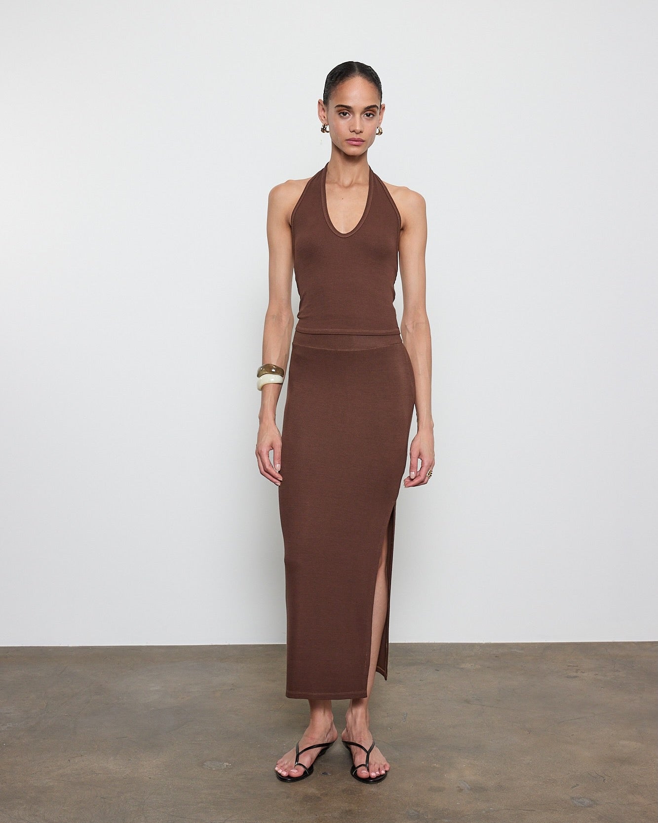 Silk Rib U Halter Shirts Enza Costa