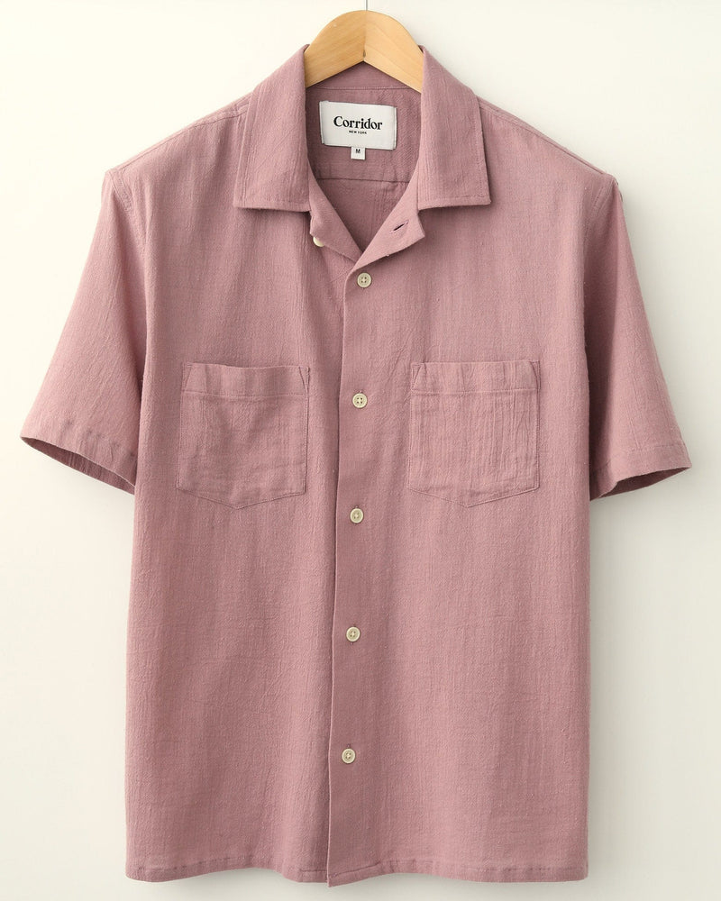 High Twist S/S Camp Shirt Shirt Corridor Purple S 