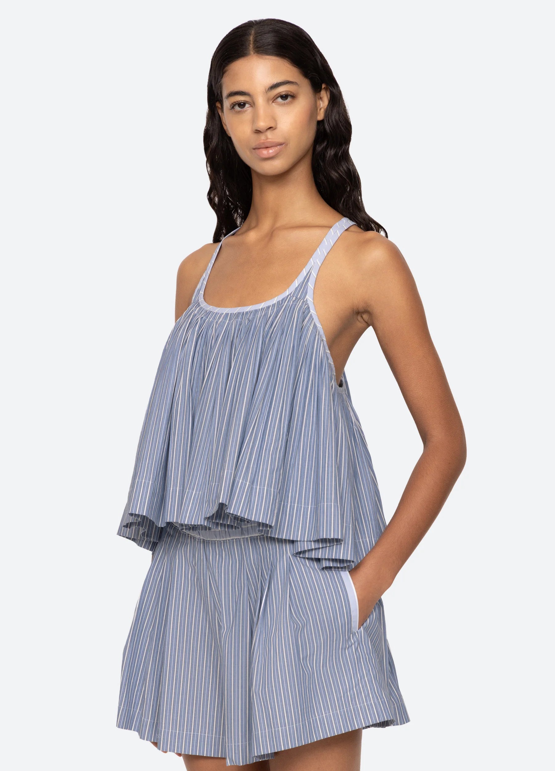 Helmi Striped Shirting Tank Tops SEA NEW YORK