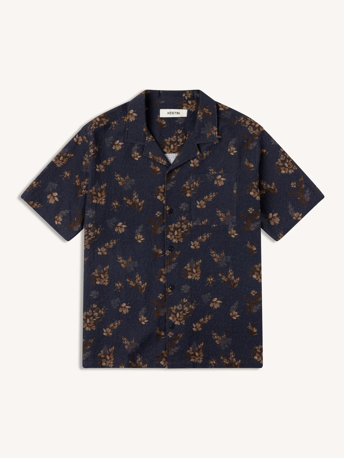 Crammond Shirt - Gorse Print Tops Kestin Dark Navy S