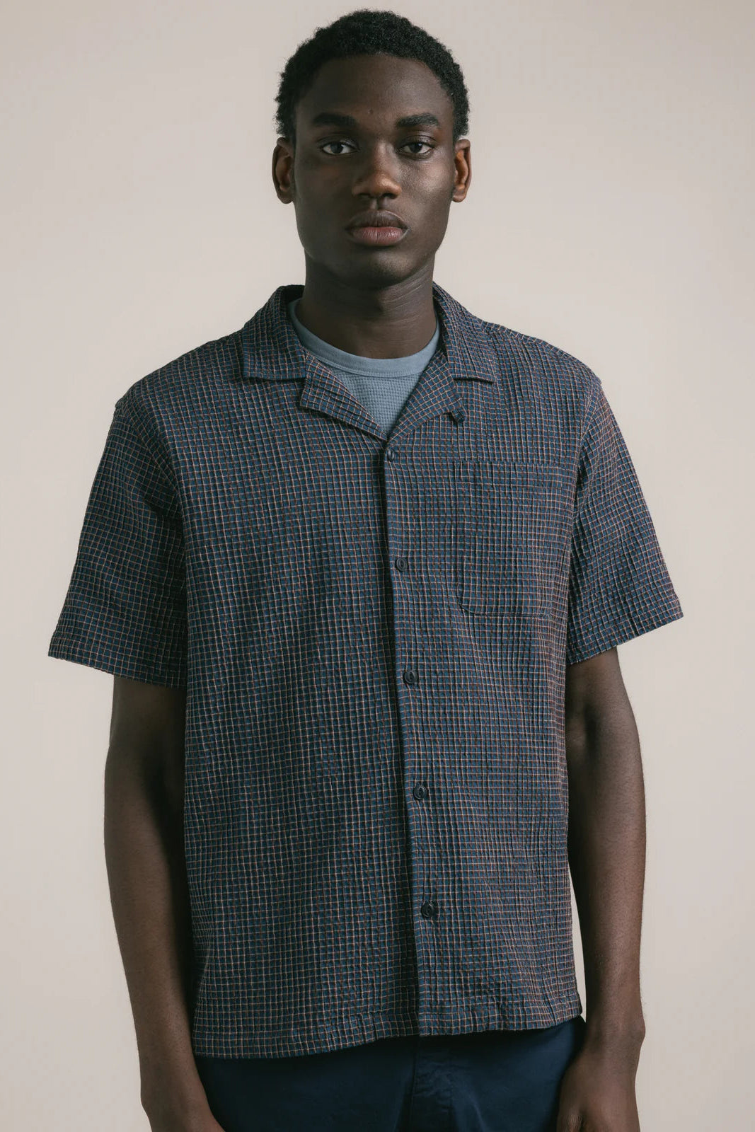 Crammond Shirt - Japanese Seersucker Tops Kestin