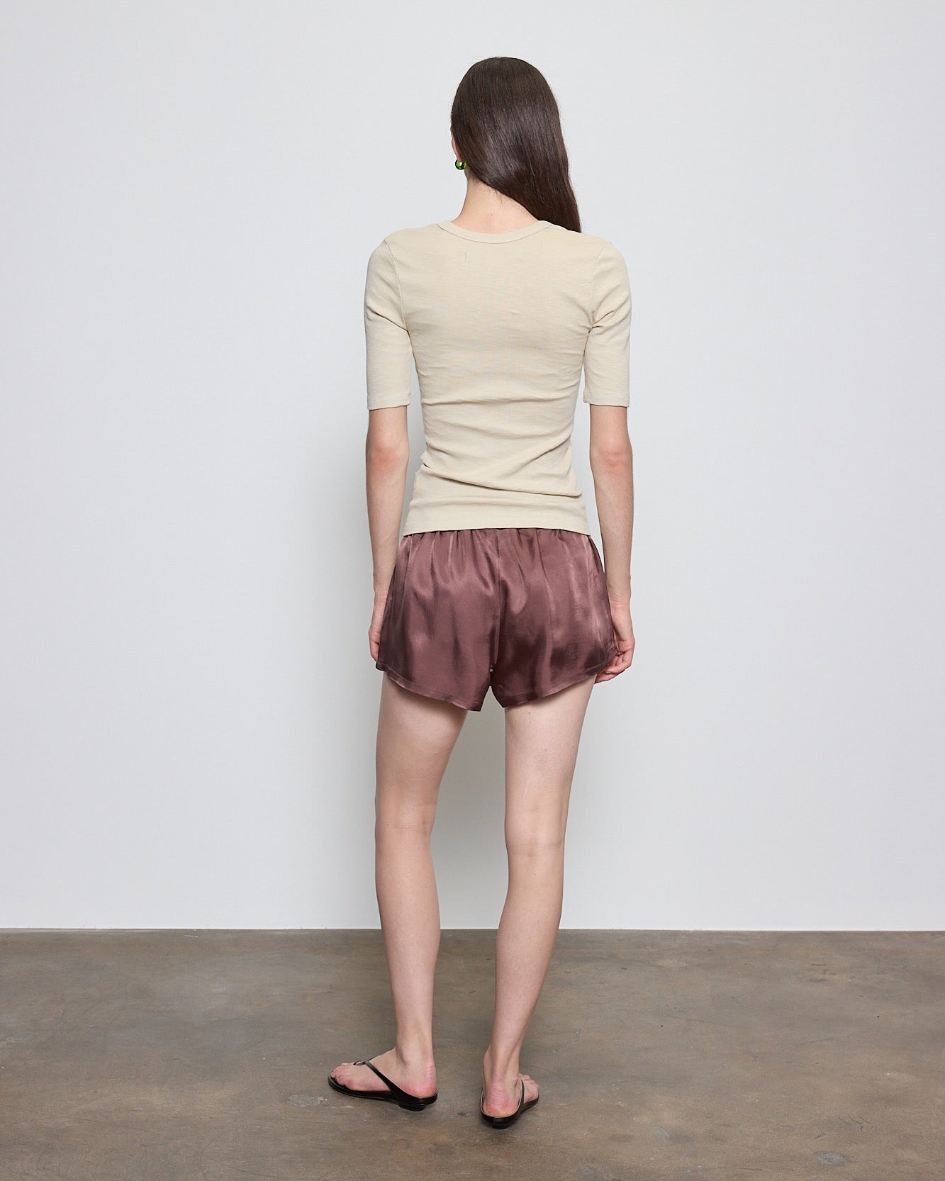 Textured Rib Half Sleeve U Shirts Enza Costa