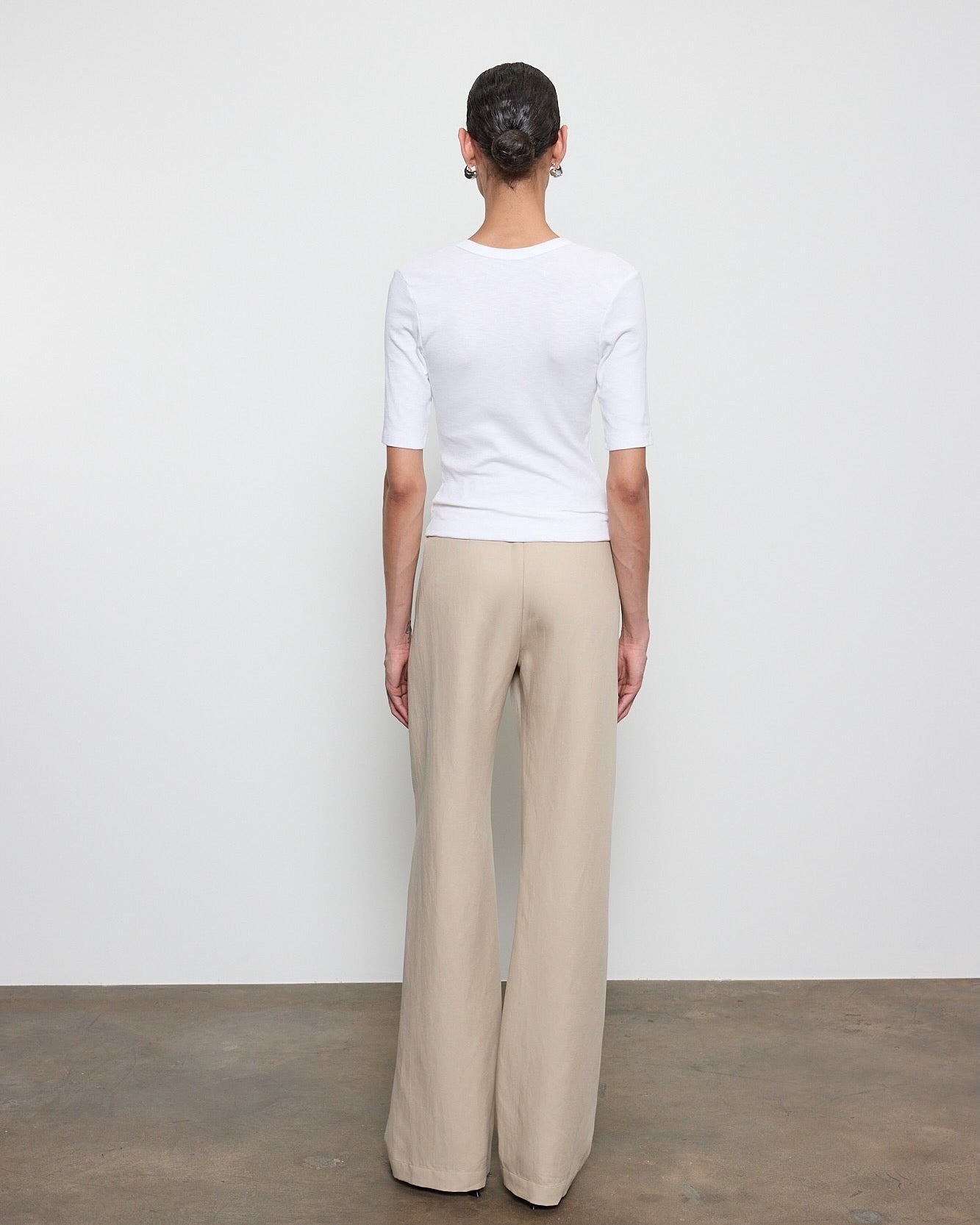 Textured Rib Half Sleeve U Shirts Enza Costa