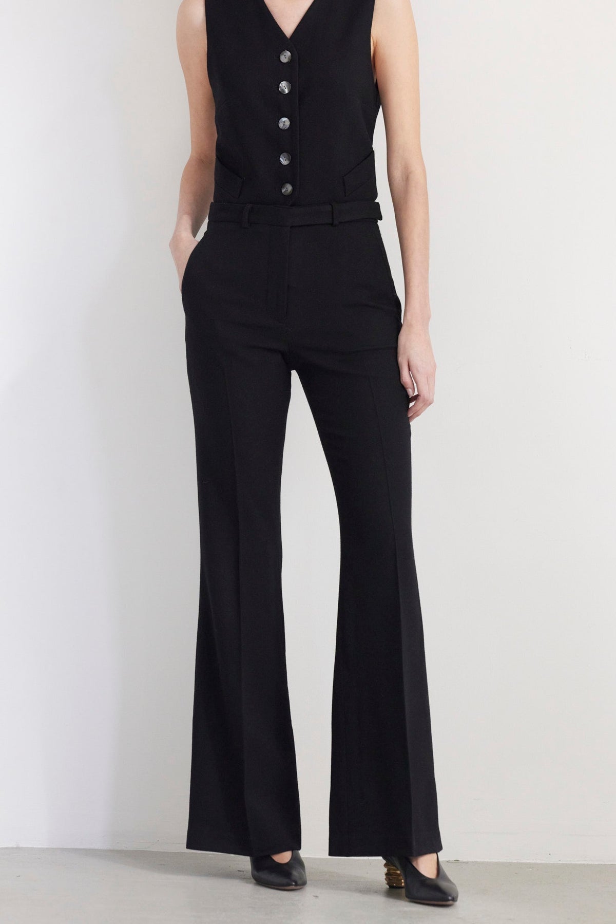 SAMPLE FW26 - Sandy Flared Leg Trouser in Wool - Black Samples CHRISTINE ALCALAY - 4