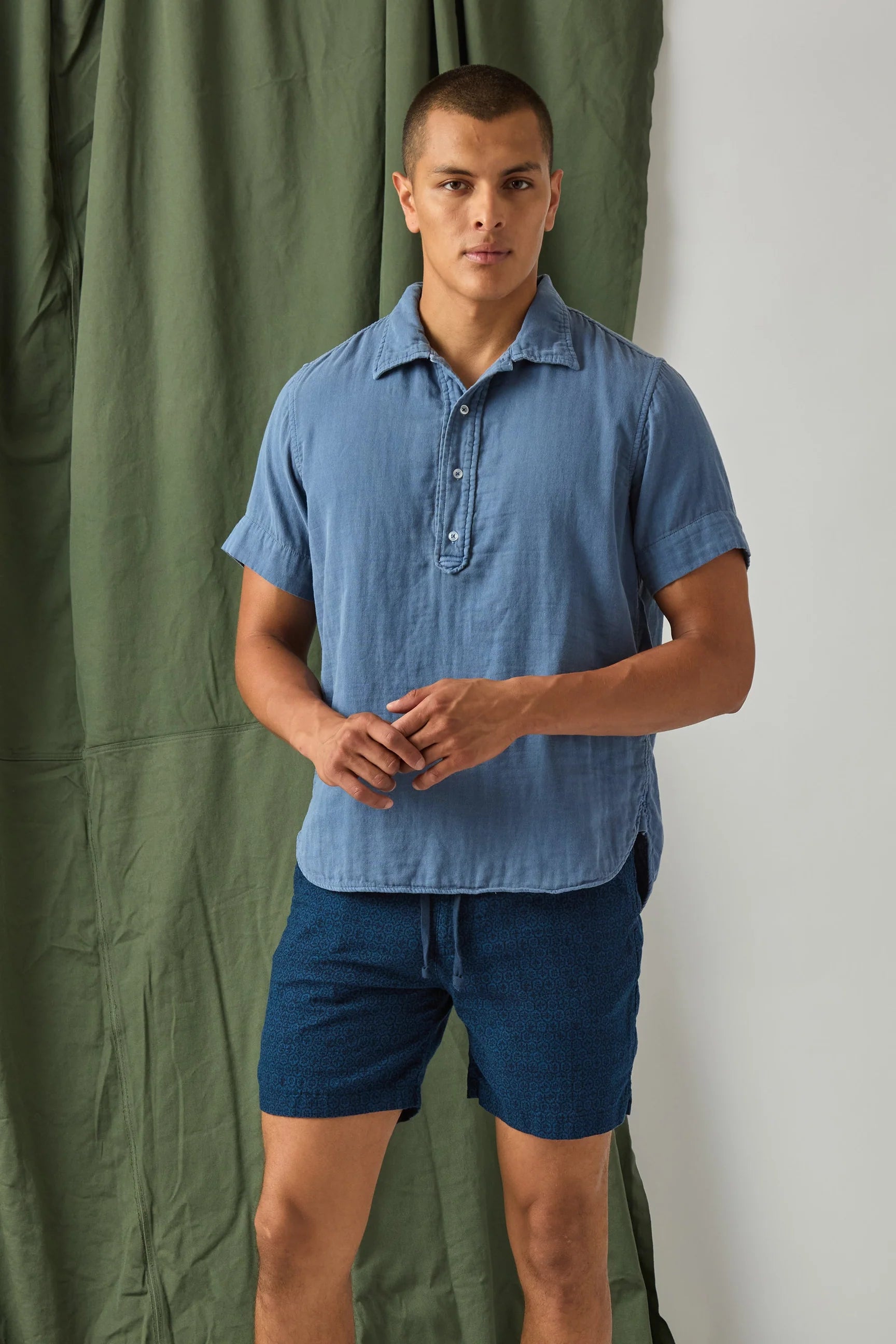 S/S Triple Gauze Popover Shirts Save Khaki United