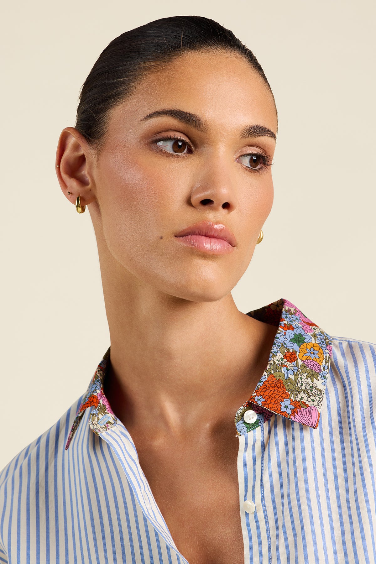 Blake Oversized Shirt - Seaside Stripe Tops Trovata