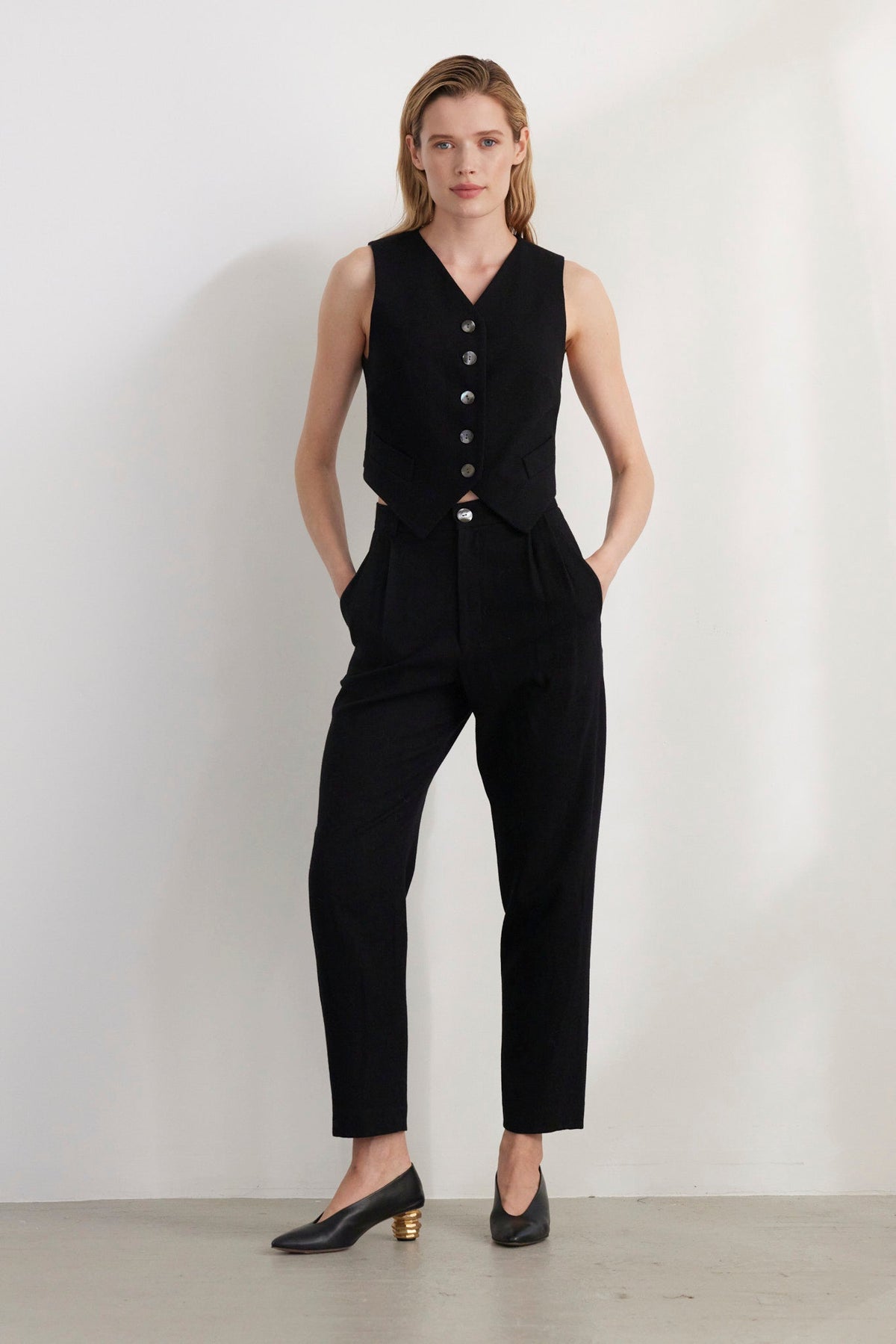 Sophia Tapered Pant in Wool Pants CHRISTINE ALCALAY - 2
