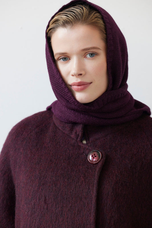 Triangle Alpaca Wool Scarf in Plum Wine Accessories CHRISTINE ALCALAY Plum Wine ZL49 One Size