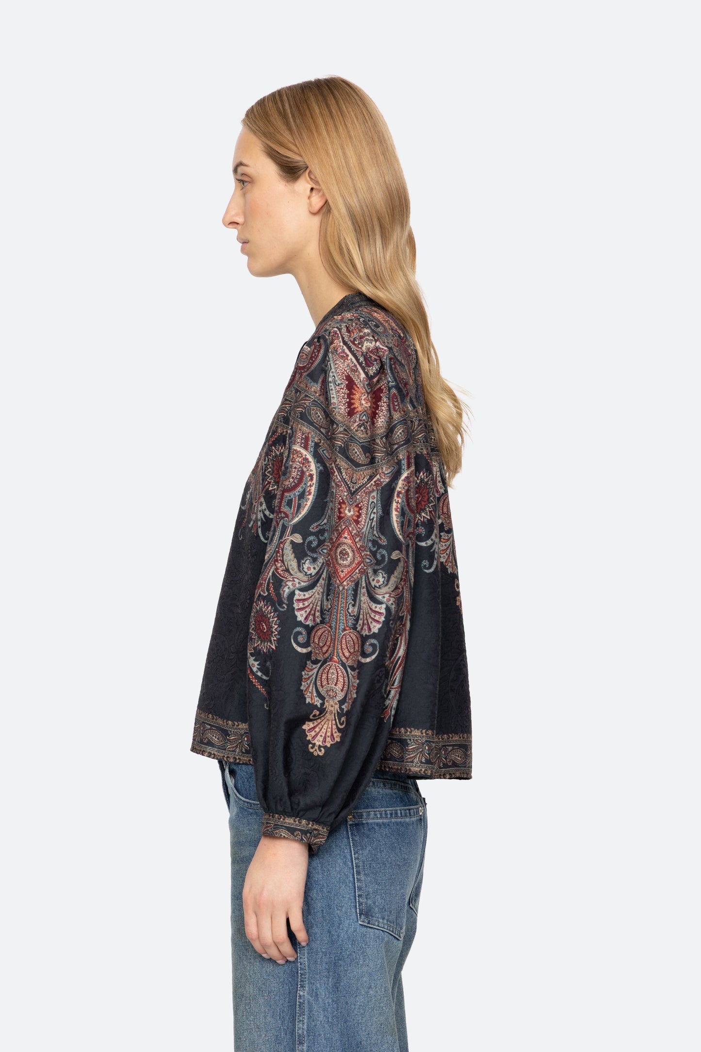 Hyacinth Print Long Sleeve Top Shirts SEA NEW YORK
