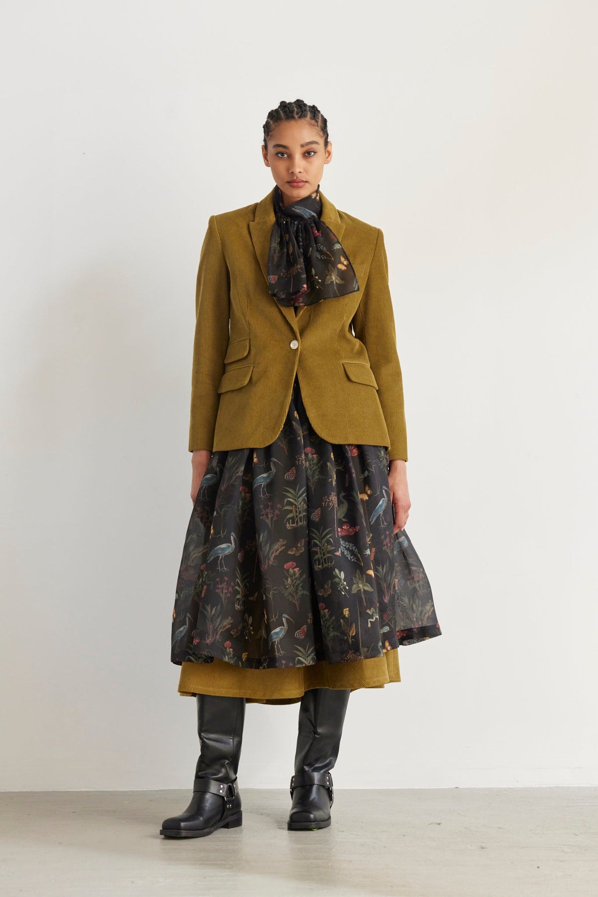 Ursula Shirred Midi Skirt in Audubon Silk Organza Skirts CHRISTINE ALCALAY - 4