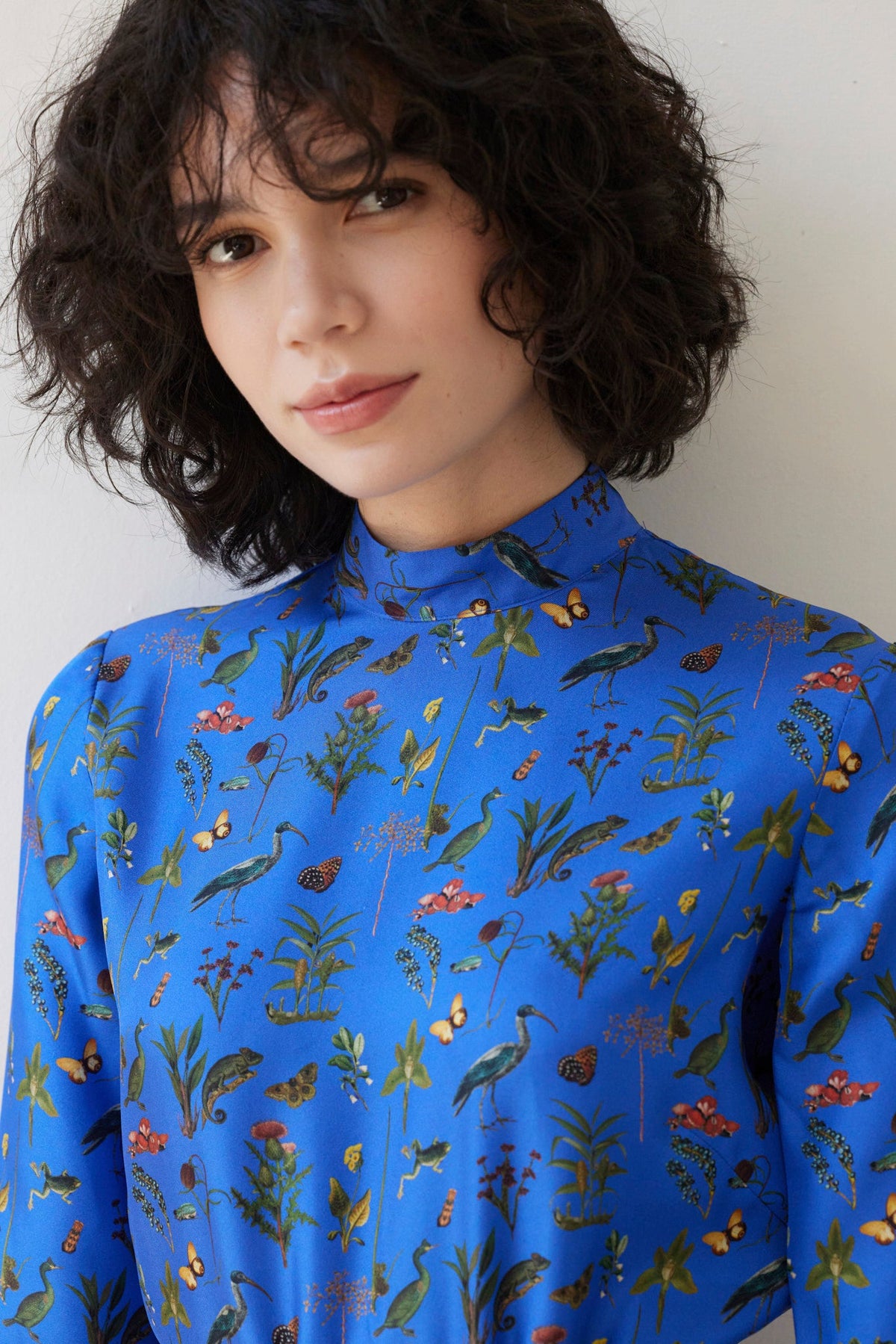 SAMPLE FW26 - Virginia Dress in Audubon Silk Twill - Electric Blue Samples CHRISTINE ALCALAY - 6
