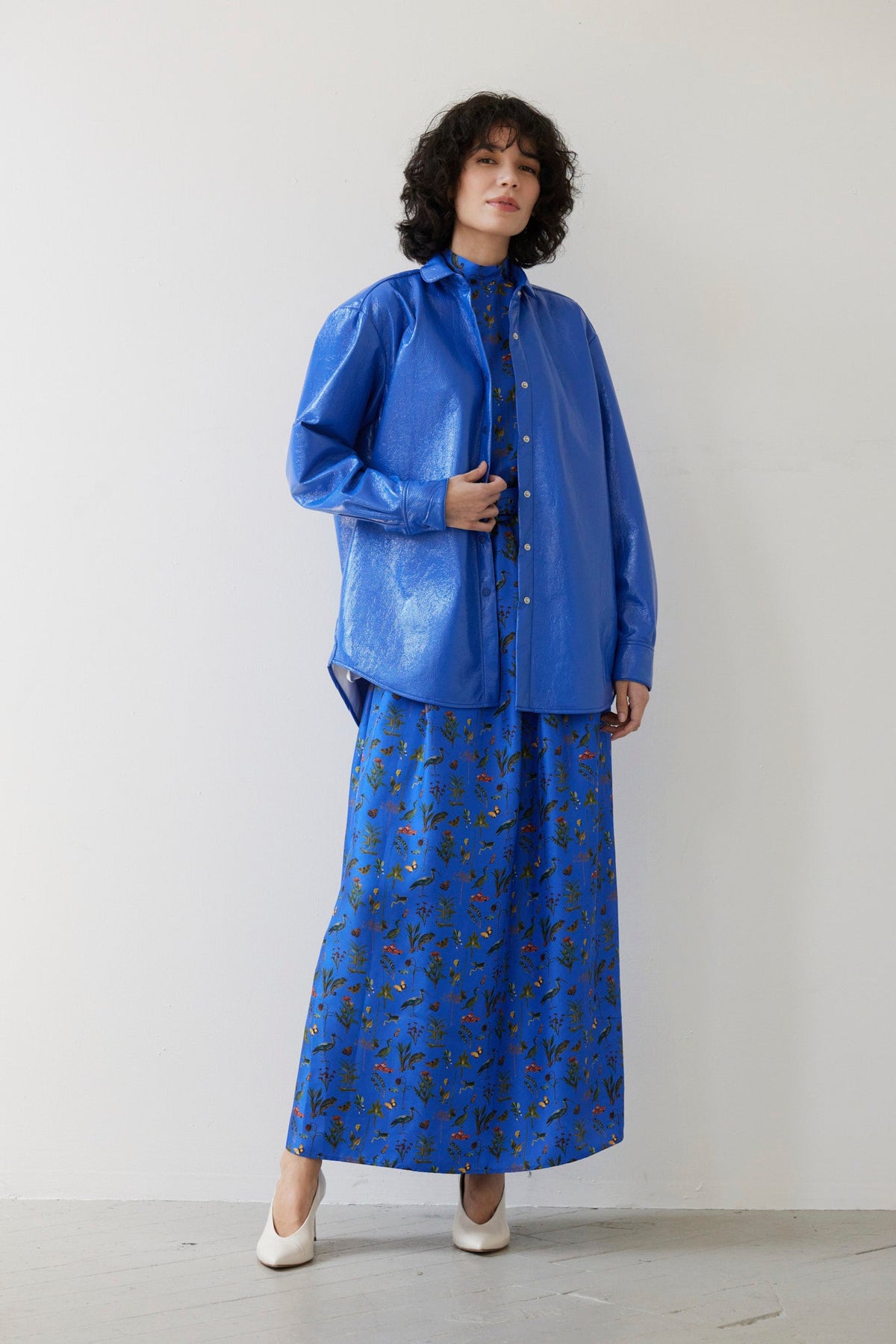 SAMPLE FW26 - Virginia Dress in Audubon Silk Twill - Electric Blue Samples CHRISTINE ALCALAY - 7