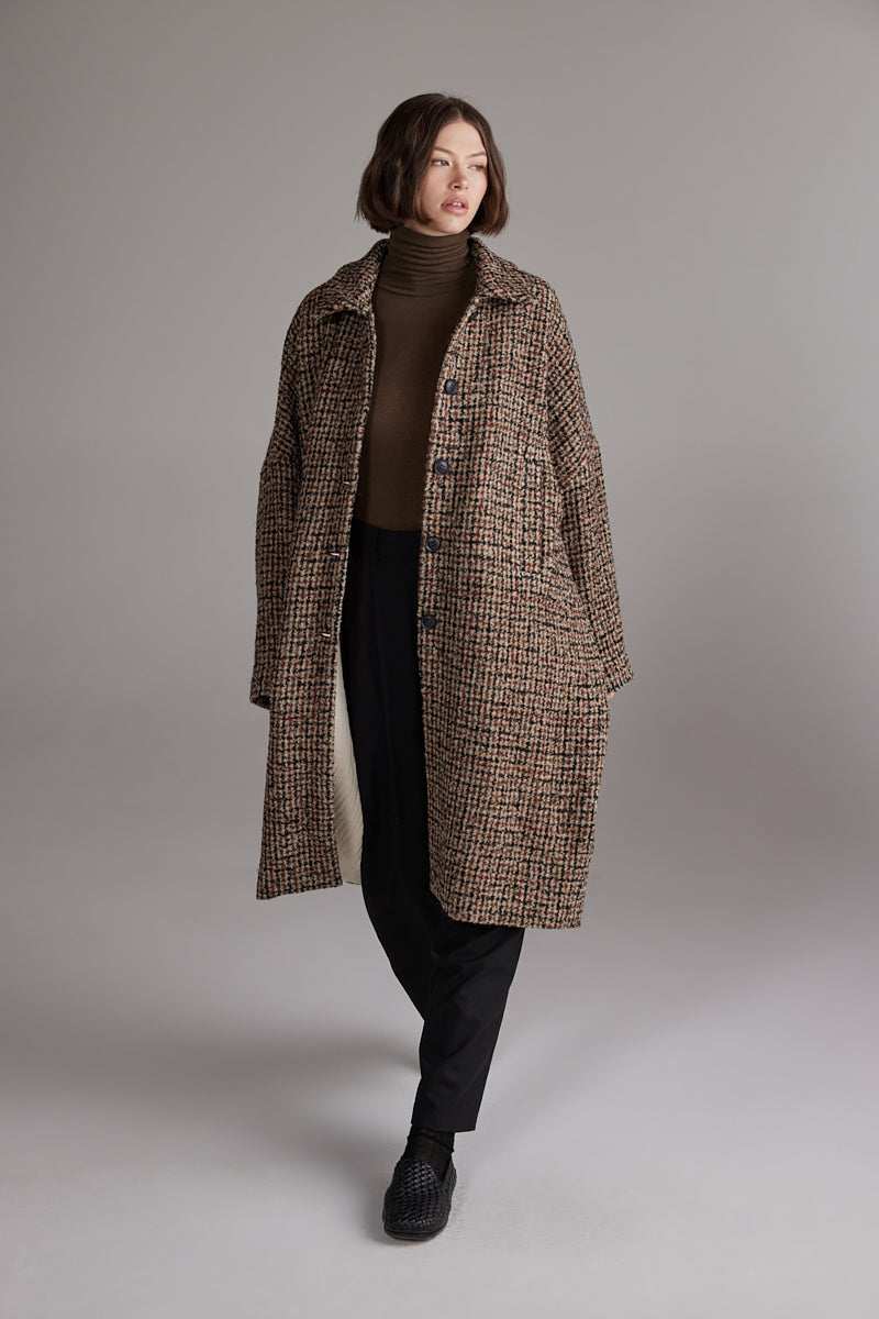 Wool Blend Tweed Coat AMENTE - 2