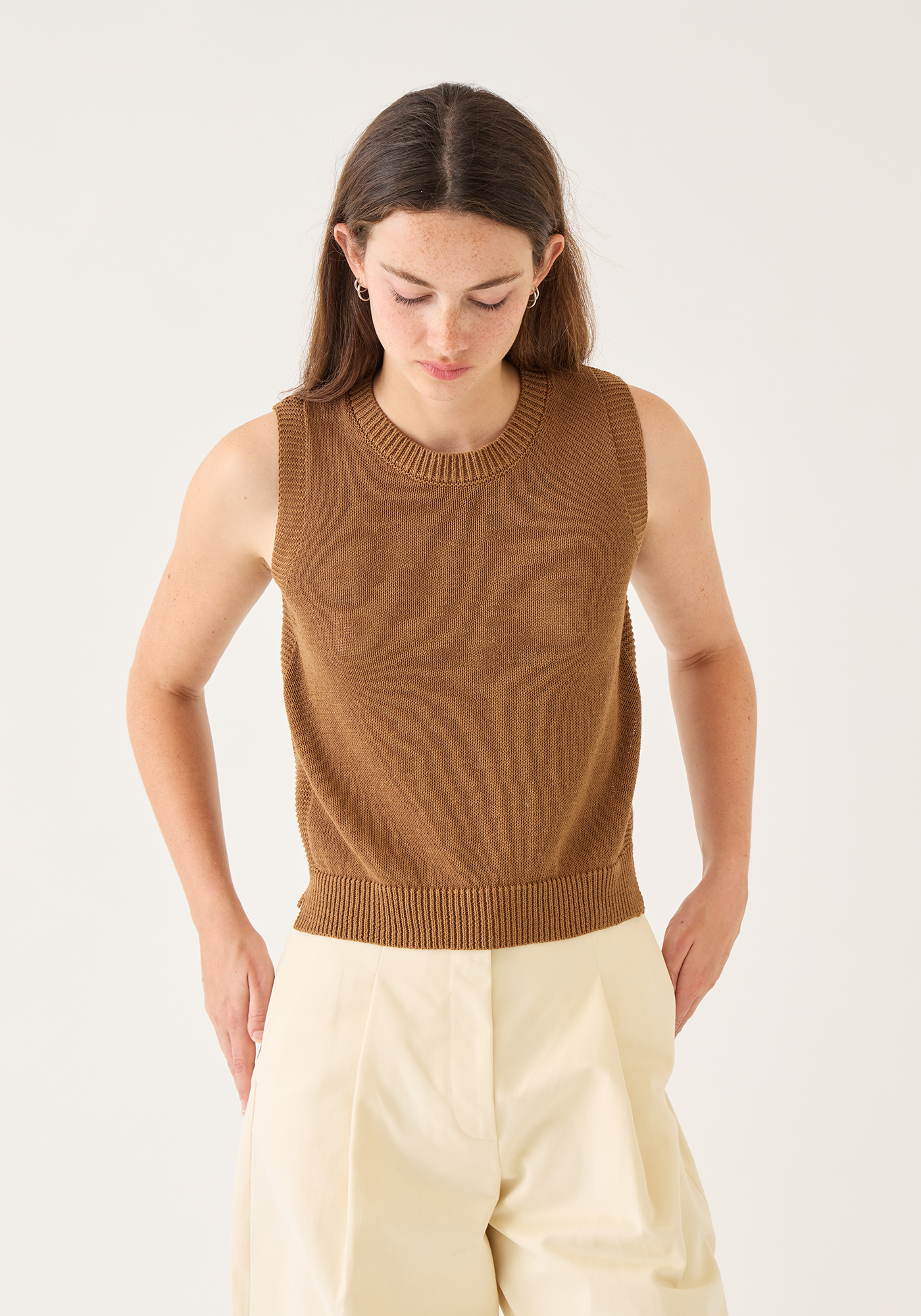 Olympia Cotton Linen Top Tops DEMYLEE New York