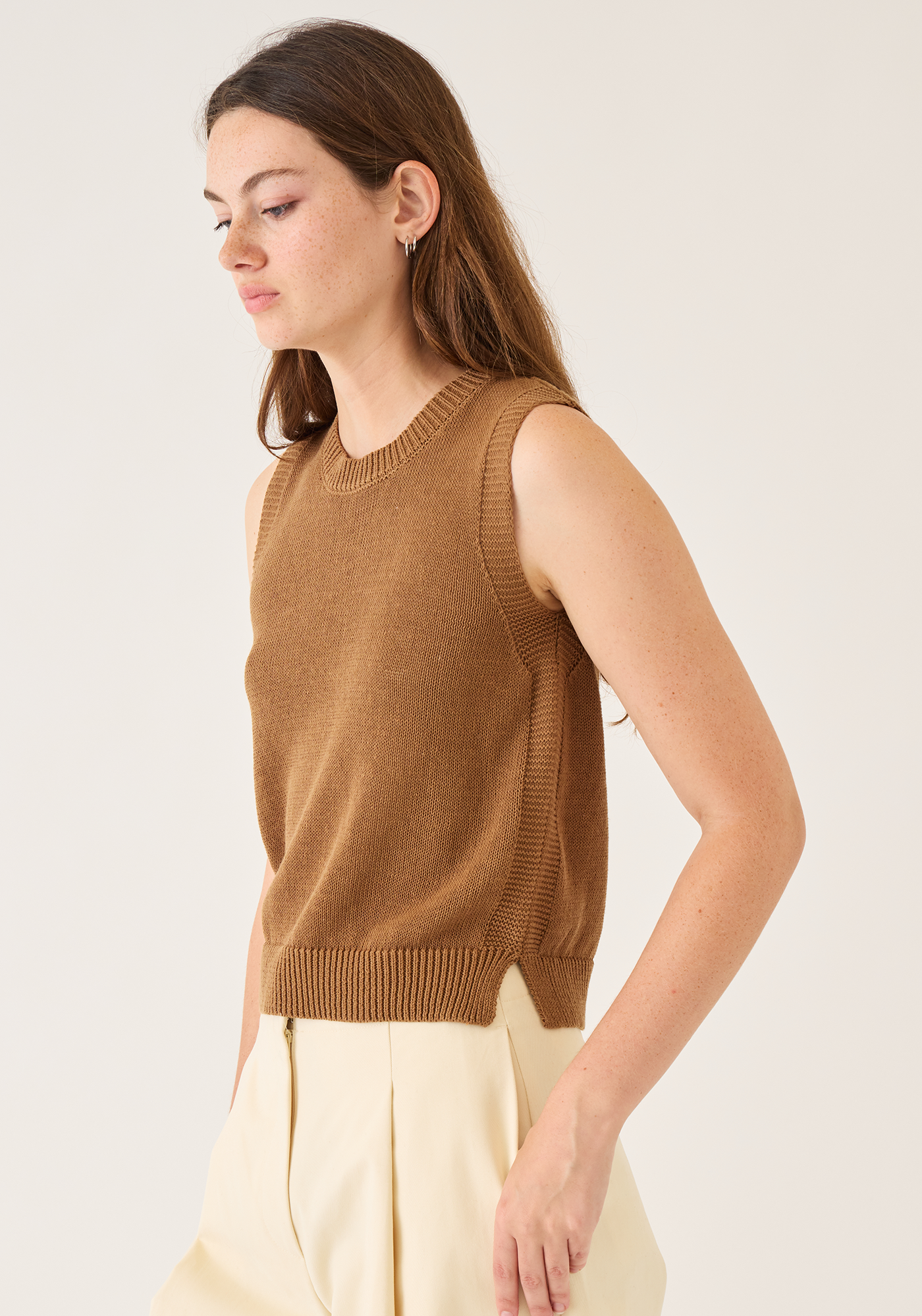 Olympia Cotton Linen Top Tops DEMYLEE New York