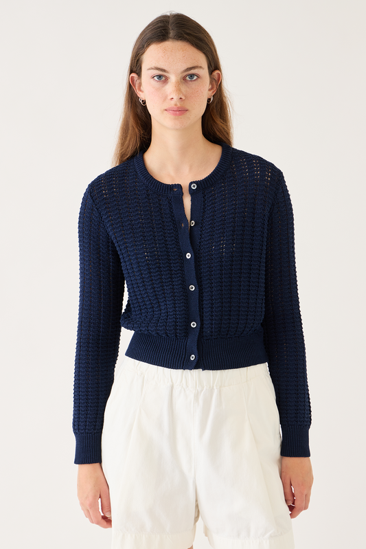 Clare Cotton Crochet Cardigan Tops DEMYLEE New York