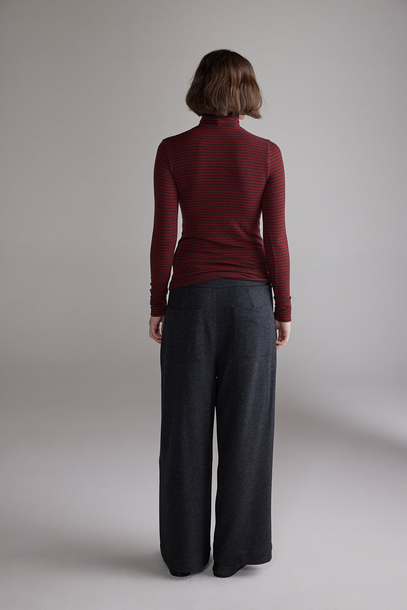 Wool Knit Wide-Leg Pants AMENTE - 4