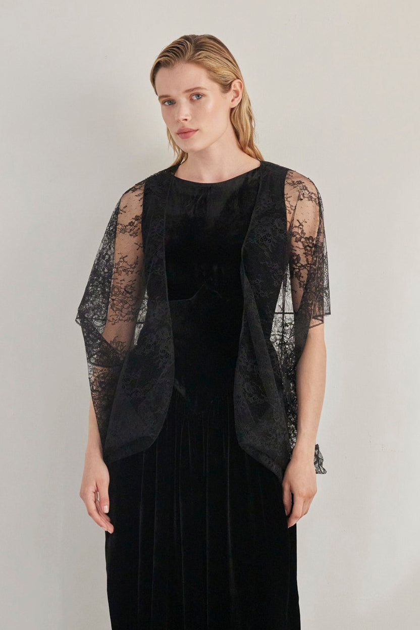 Zelda Chantilly Lace Shawl Tops CHRISTINE ALCALAY - 1