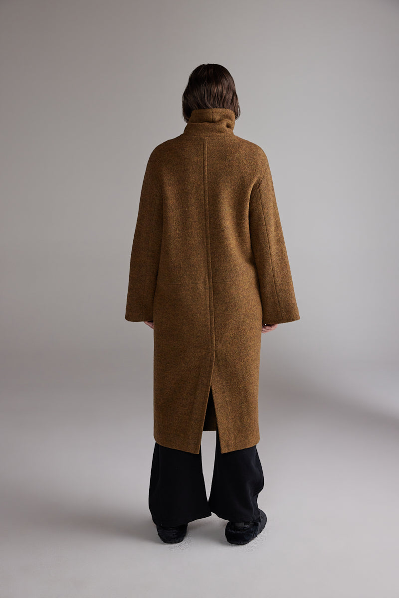 Wool Double-Breasted Long Coat AMENTE - 6