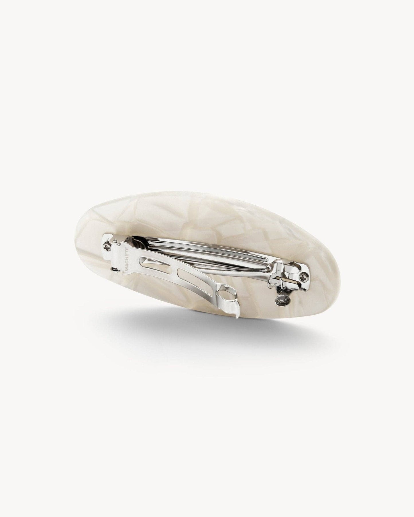 Jumbo Oval Barrette in White Shell MACHETE