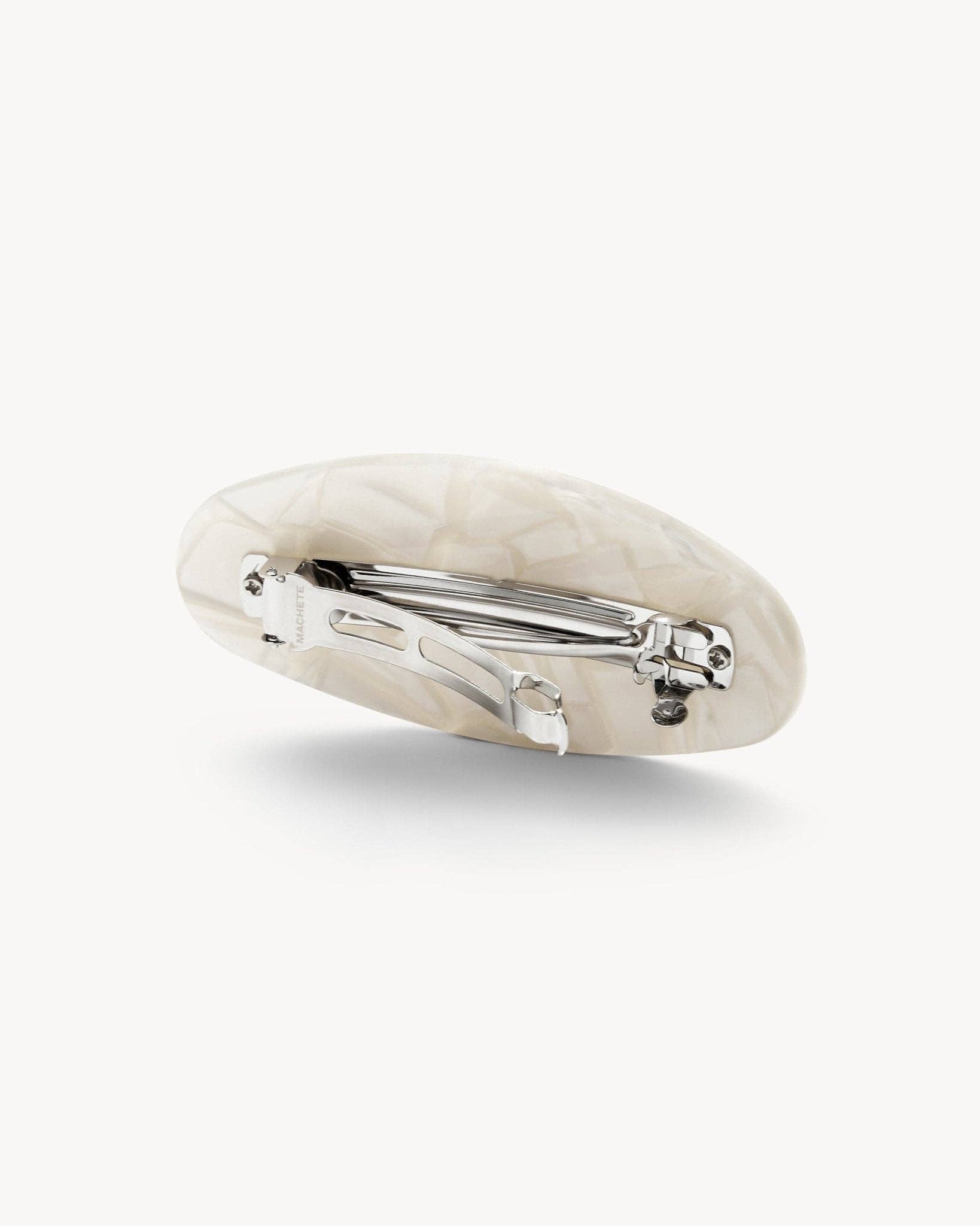 Jumbo Oval Barrette in White Shell MACHETE