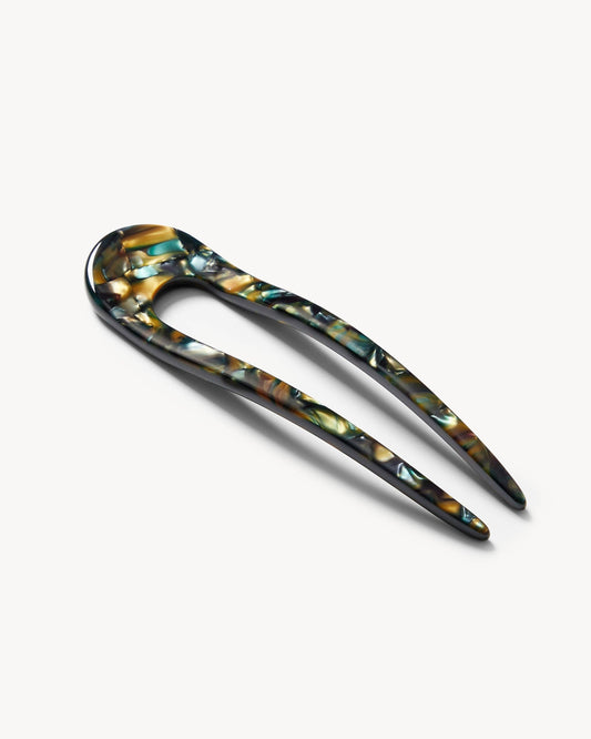 French Hair Pin in Green Tortoise Hair Accessories MACHETE