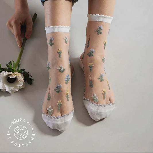 Fleurs des Champs Sheer Socks Socks Atelier St Eustache