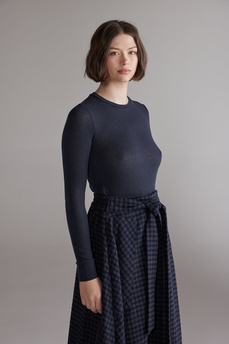 Wool blend lightweight knit top AMENTE - 3