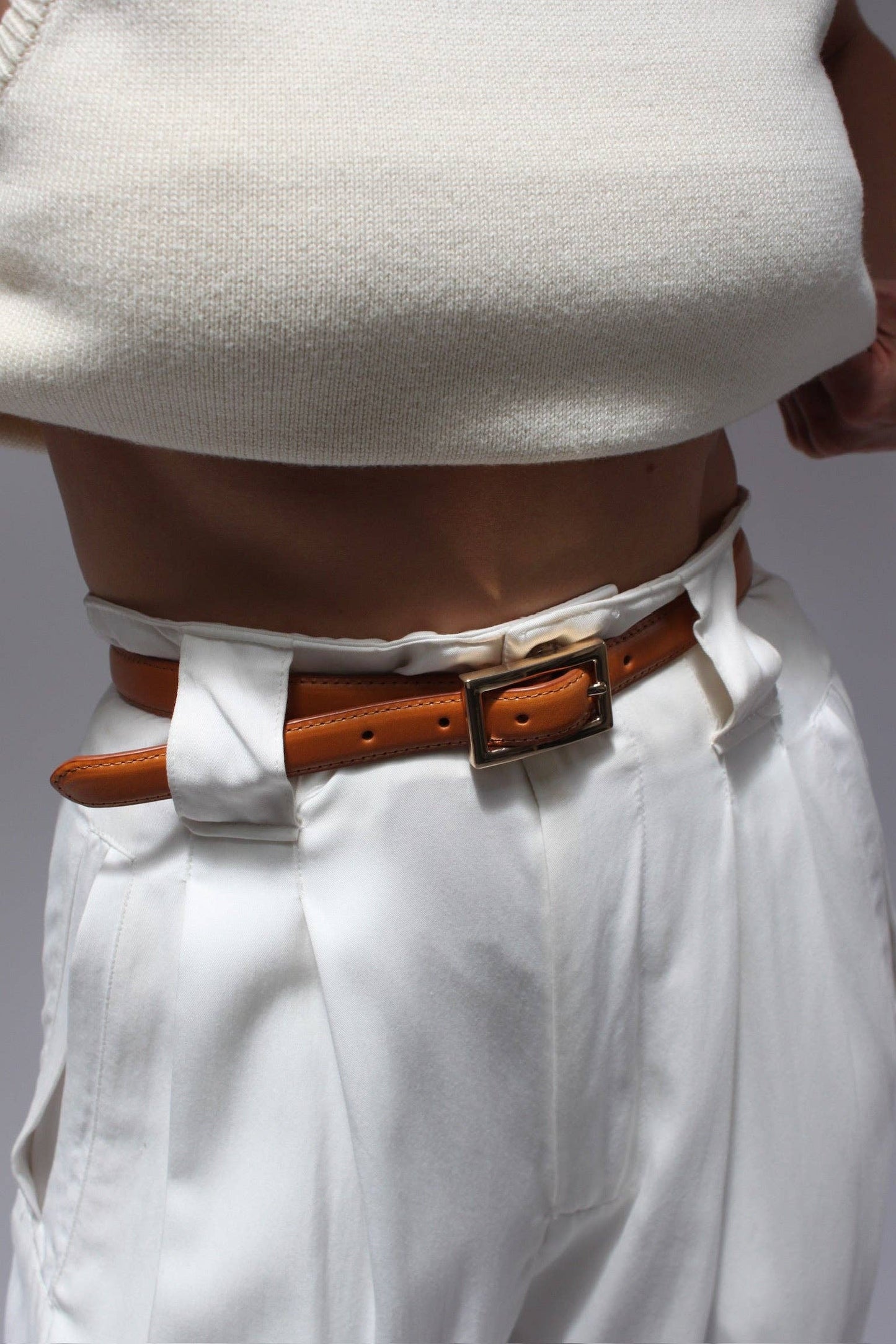 Lois Genuine Leather Belt with Gold Hardware Belts Na Nin
