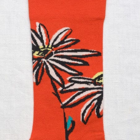 Fiction Fleur in Vermillon Socks Socks Bonne Maison   