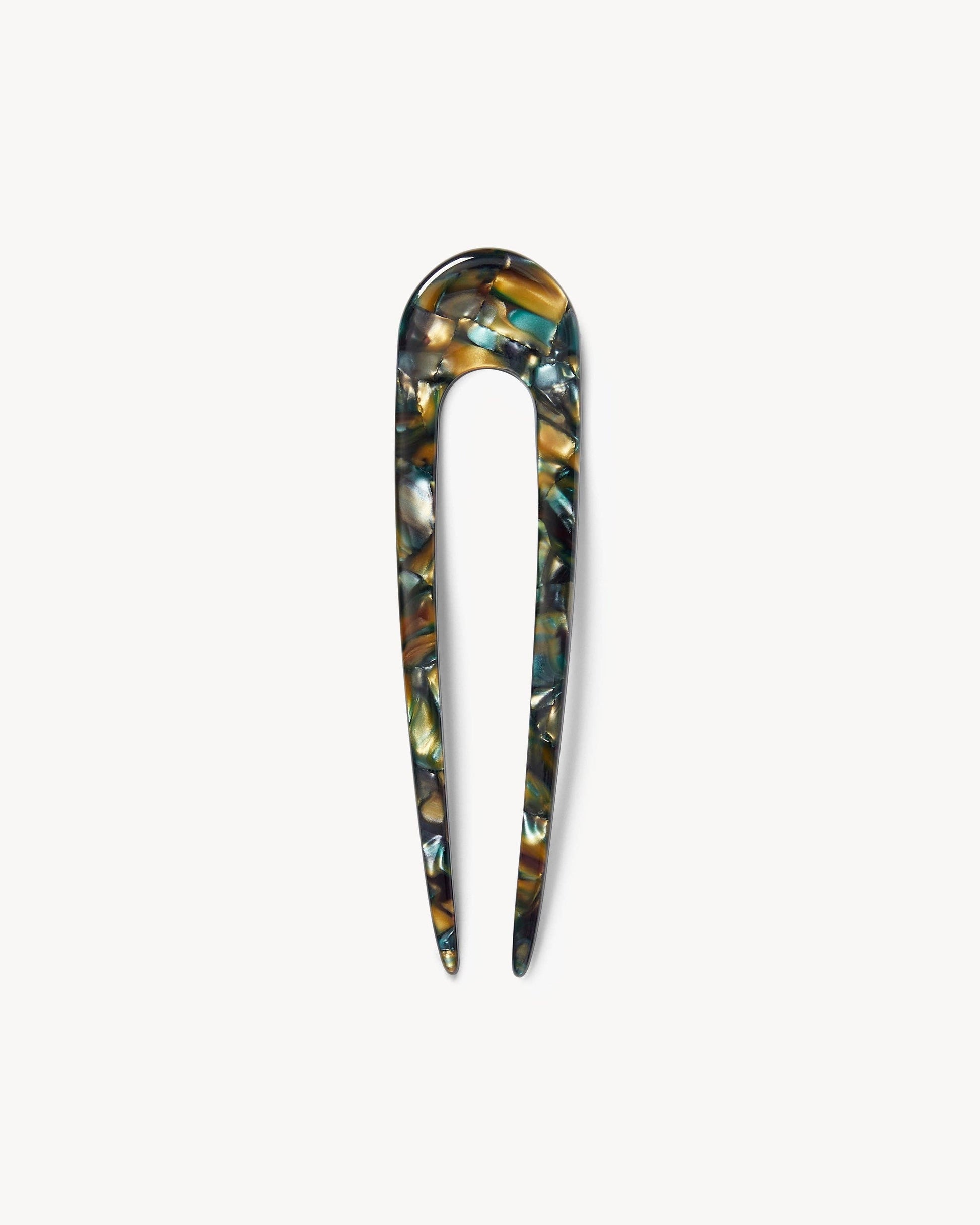 French Hair Pin in Green Tortoise Hair Accessories MACHETE