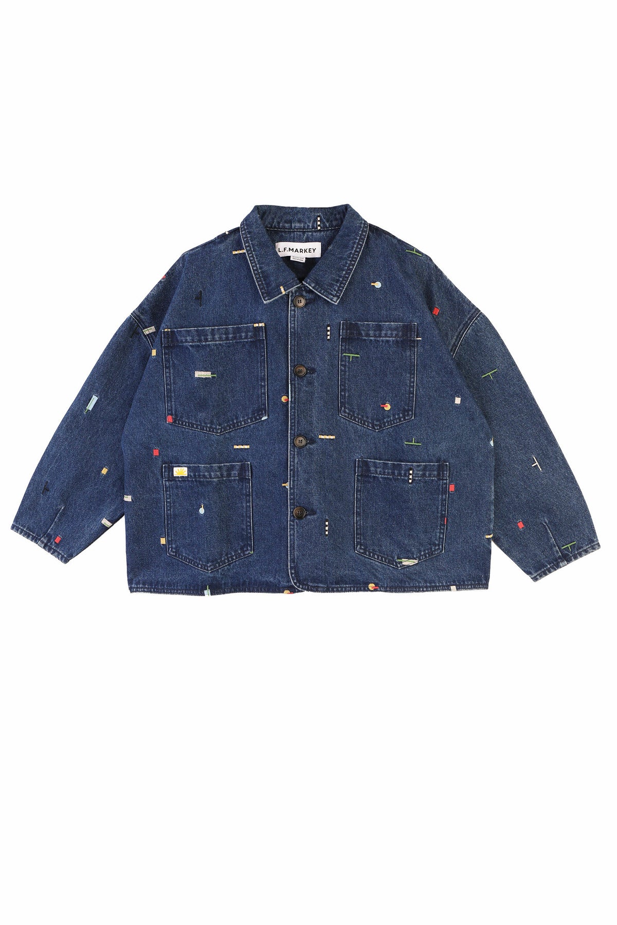 Carson Chore Coat Embroidered L.F.Markey Puzzle Embroidery XS