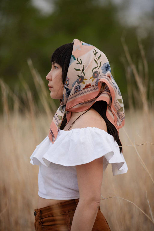 100% Silk Scarf - Columbine Accessories Matty Miller Studio