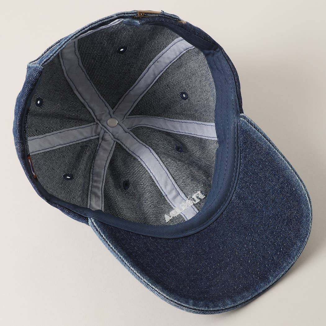 New York Denim Cap Hats Fashion City
