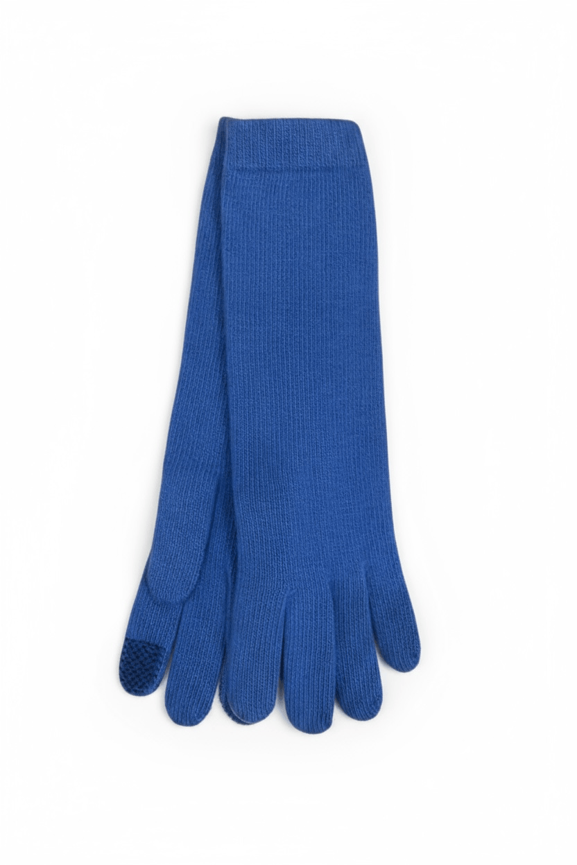 Plain Jersey with Cashmere Tech Gloves - Cobalt Accessories CHRISTINE ALCALAY