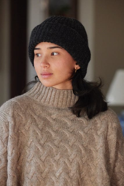 Lofted Beanie in Alpaca Wool Blend Accessories CHRISTINE ALCALAY Graphite One Size 