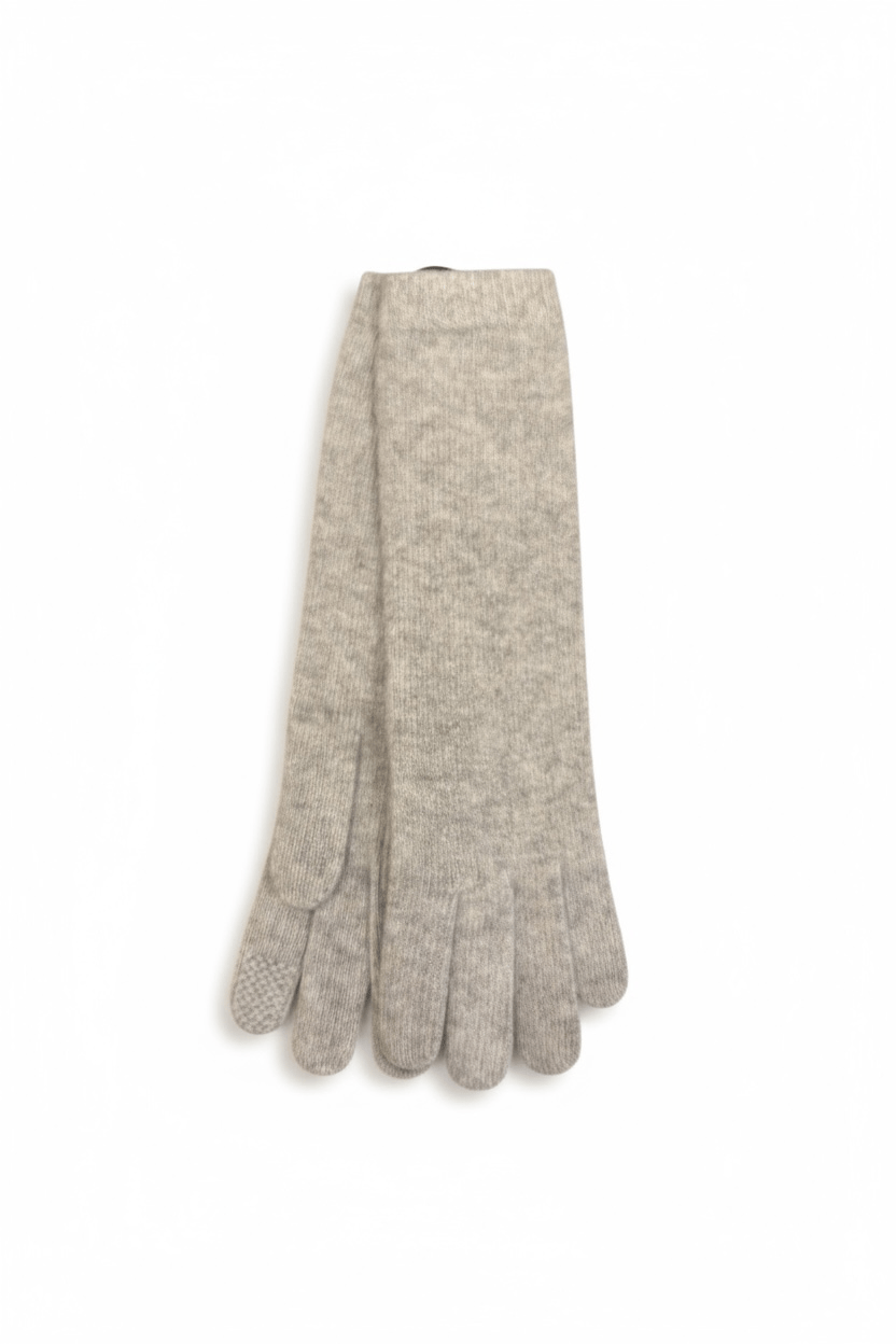 Plain Jersey with Cashmere Tech Gloves - Heather Chrome Accessories CHRISTINE ALCALAY