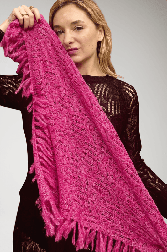 Lace Fringe Scarf in Baby Alpaca - Heather Rose Accessories CHRISTINE ALCALAY