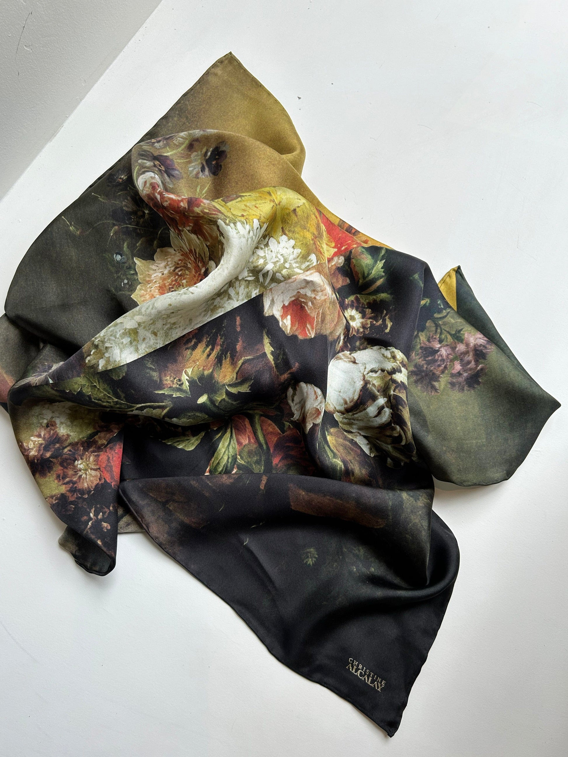 Silk Scarf: Still Life with Flower Accessories CHRISTINE ALCALAY   