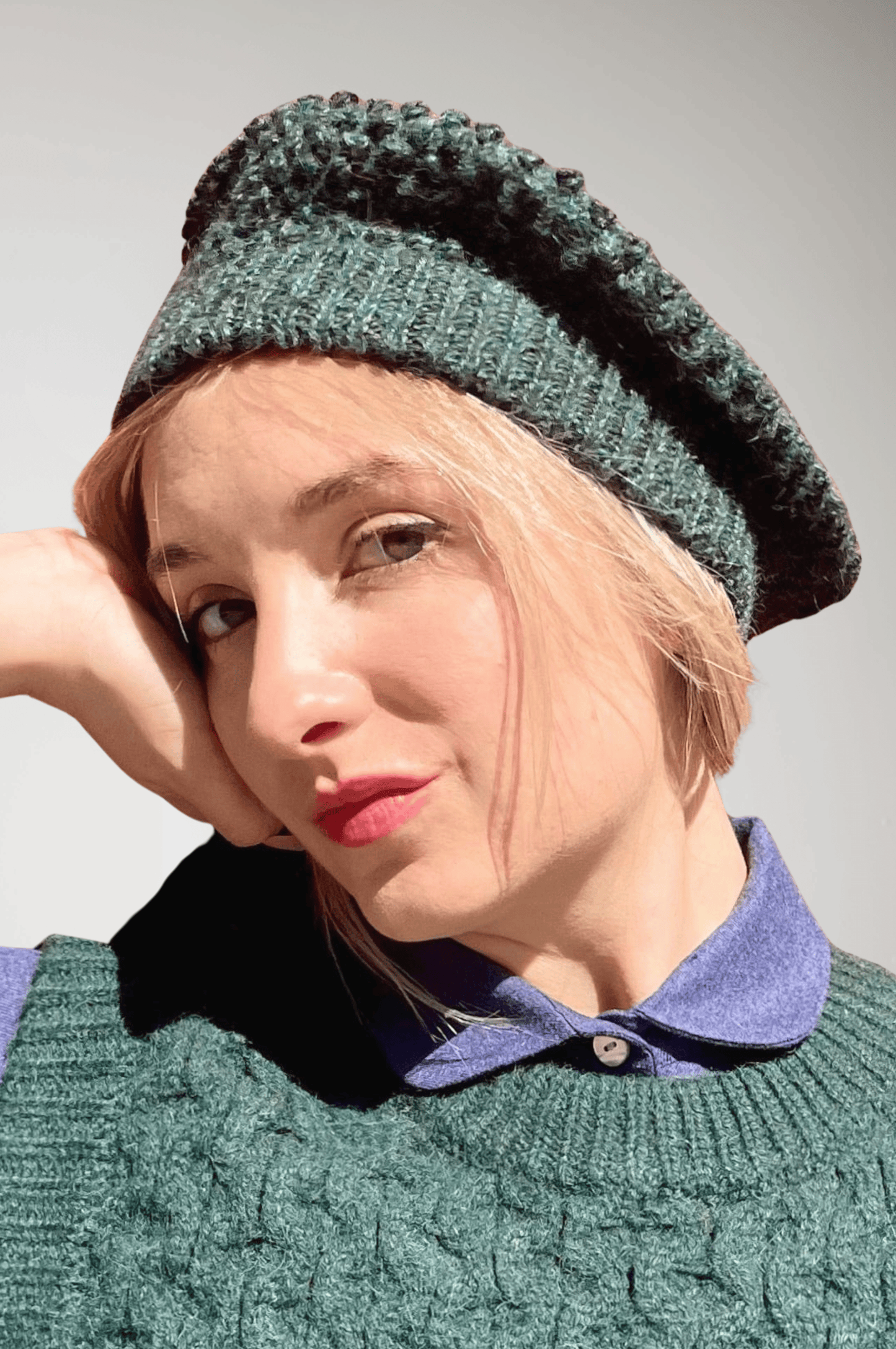 Sophie Handknit Wool Beret