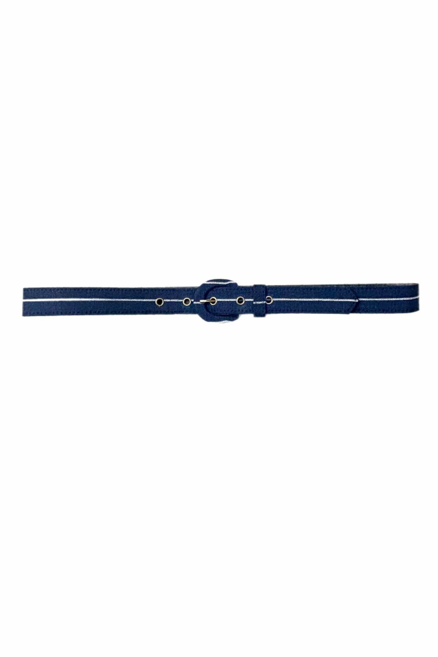 Narrow Belt for Sonder Collection Belts CHRISTINE ALCALAY Midnight Stripe (Linen Stripes) Extra Small 