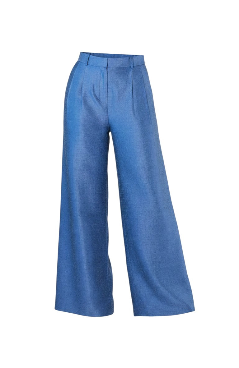 Amandine Pant in Bleuet Silk Dupioni Pants CHRISTINE ALCALAY