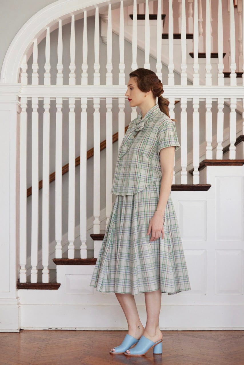 SAMPLE SS25 - Betty Blouse in Cotton Plaid Samples CHRISTINE ALCALAY