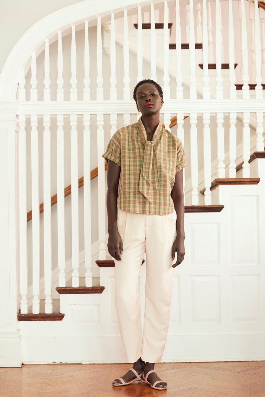 Betty Blouse in Cotton Plaid Tops CHRISTINE ALCALAY