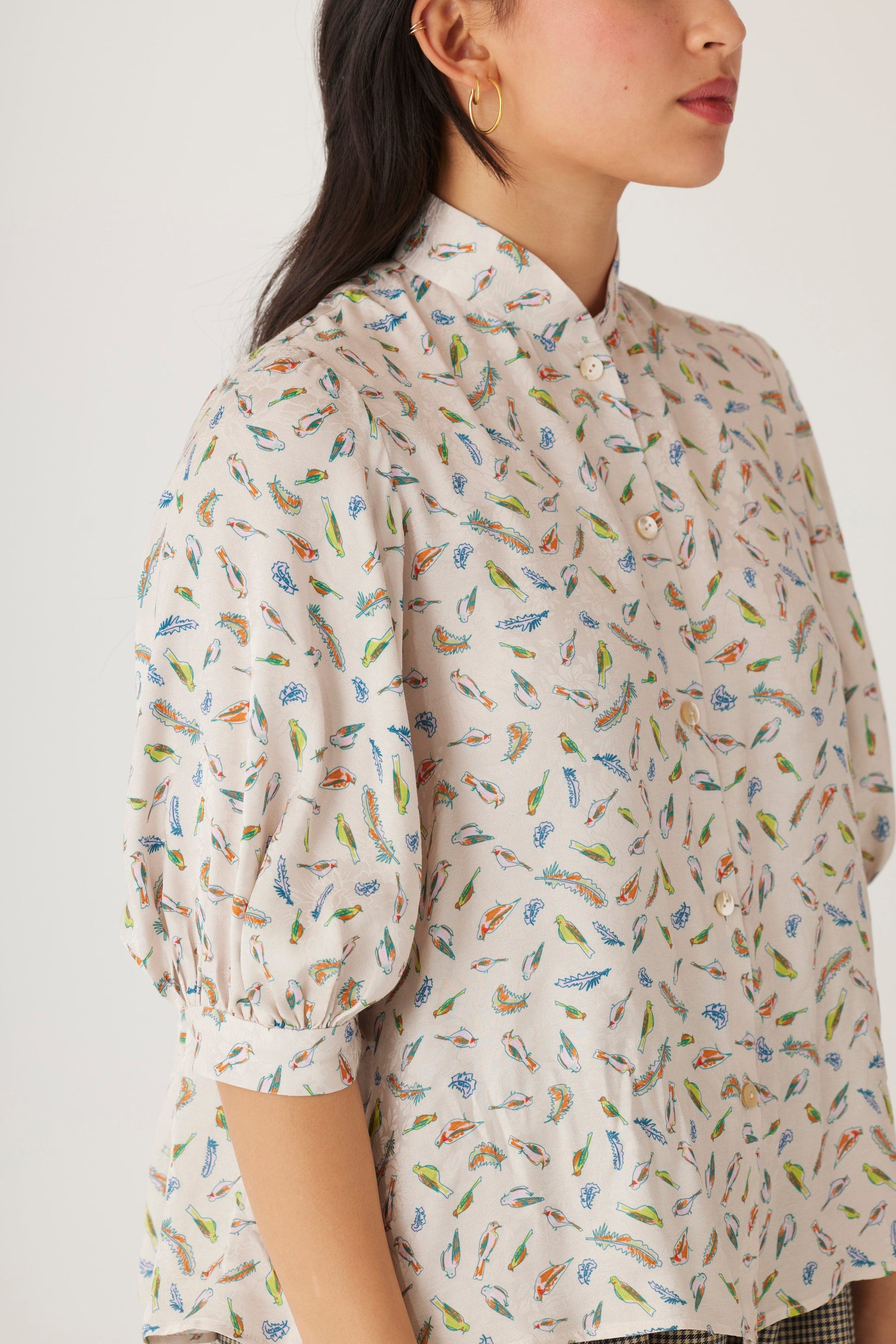 Livia Blouse in Bird Print Tops CHRISTINE ALCALAY   