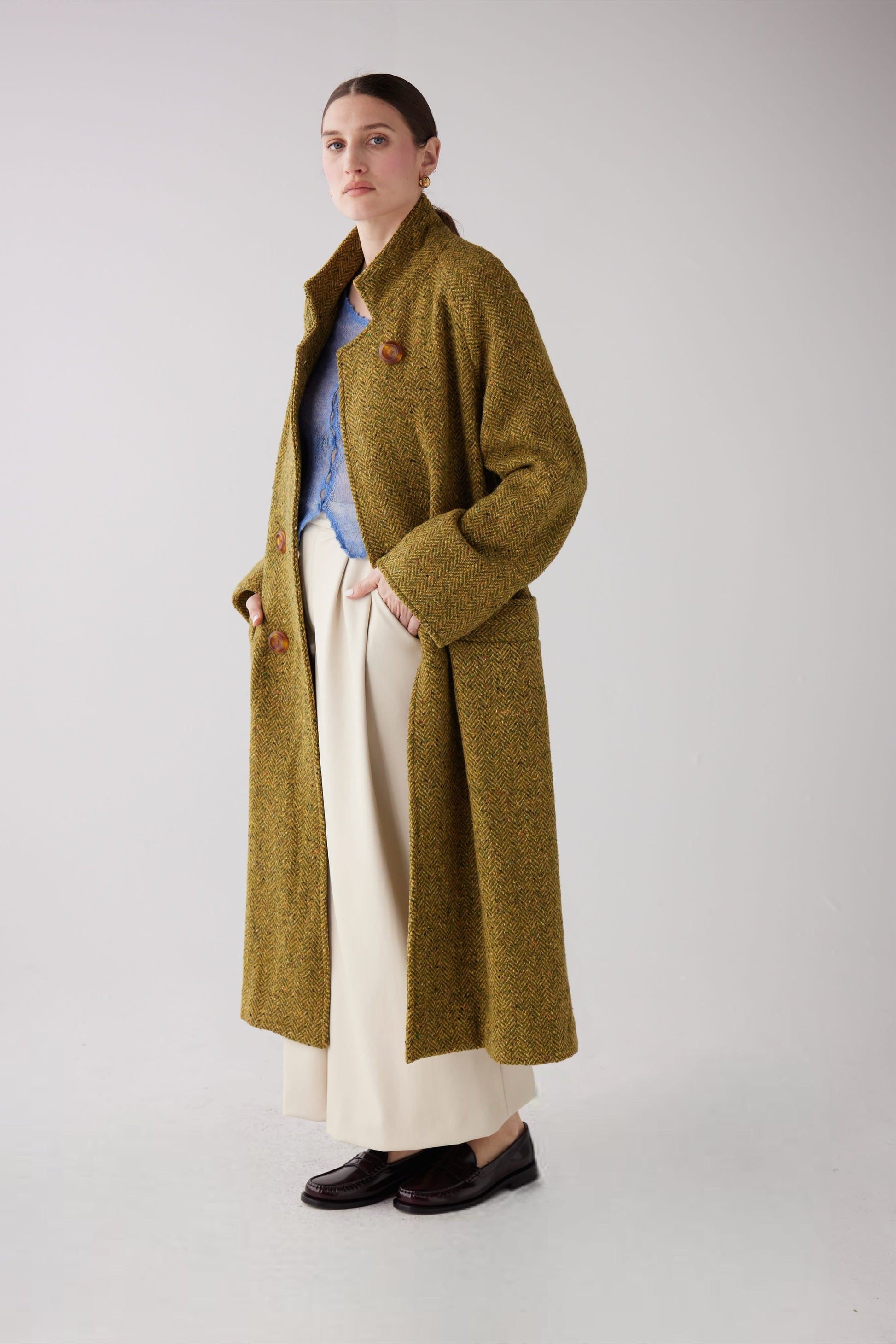 Agnes Coat in Herringbone Tweed Coats CHRISTINE ALCALAY