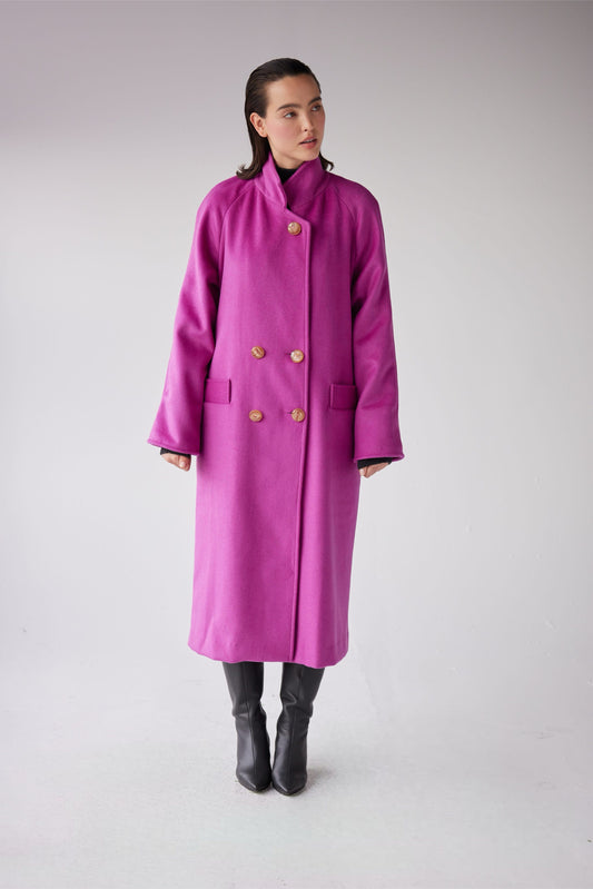 Agnes Coat in Wool Blend Coats CHRISTINE ALCALAY Orchid XS/S