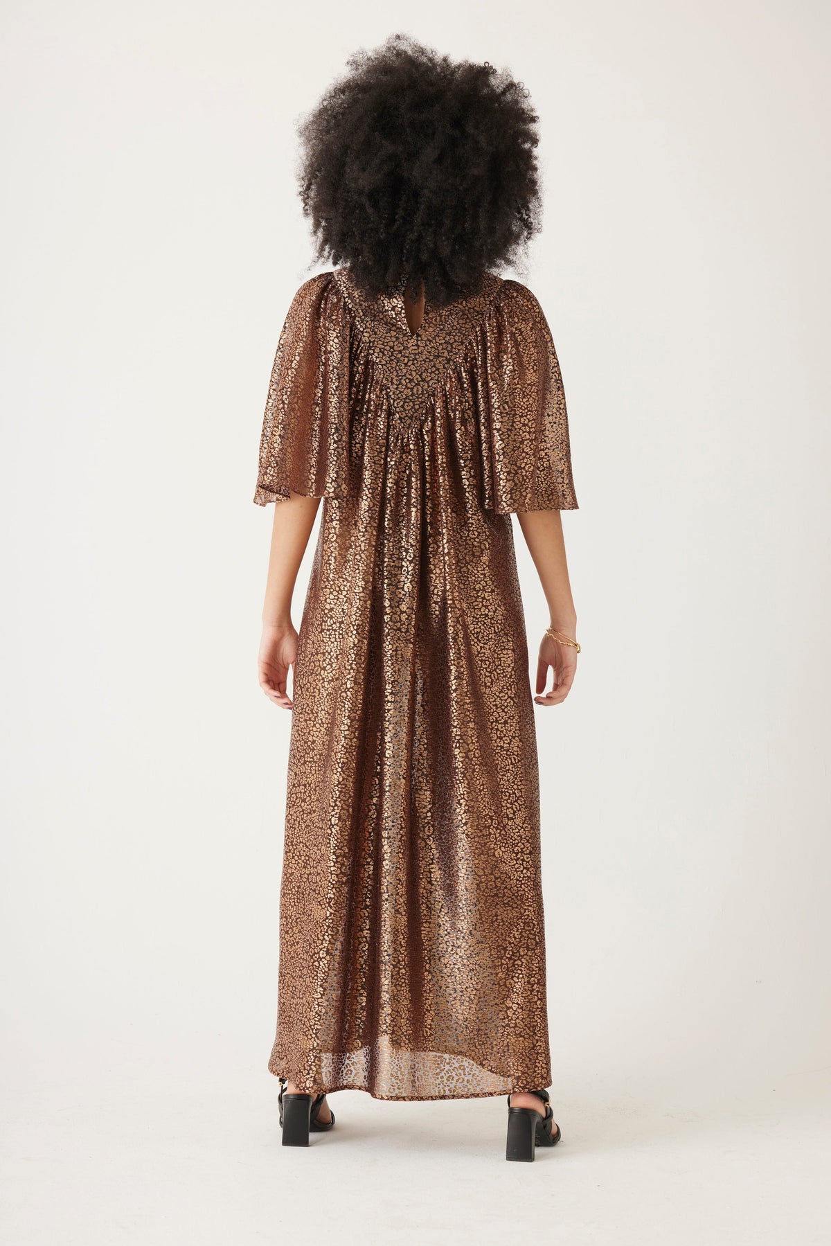 Maya Metallic Dress in Bronze Dresses CHRISTINE ALCALAY - 5