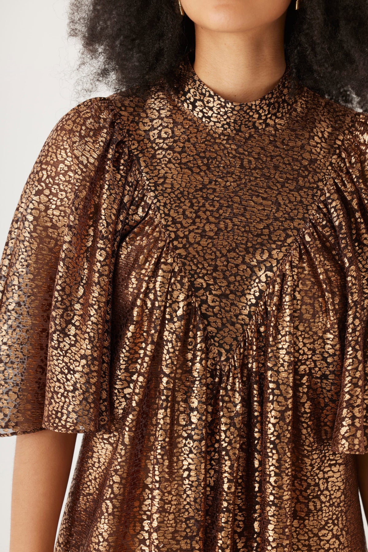 Maya Metallic Dress in Bronze Dresses CHRISTINE ALCALAY - 6